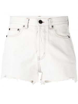 Kratke traper hlače Saint Laurent bijela
