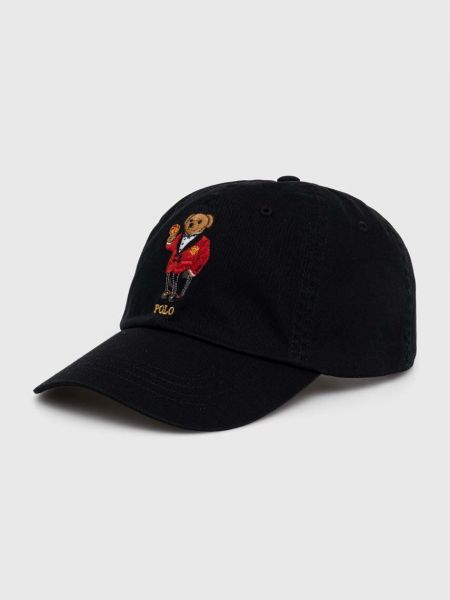 Bombažna kapa Polo Ralph Lauren črna