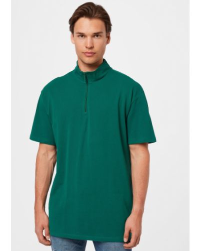 Tričko na zips Urban Classics zelená
