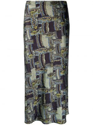 Suknja s printom s paisley uzorkom Ganni crna