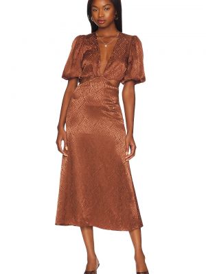 Платье миди House Of Harlow 1960 коричневое