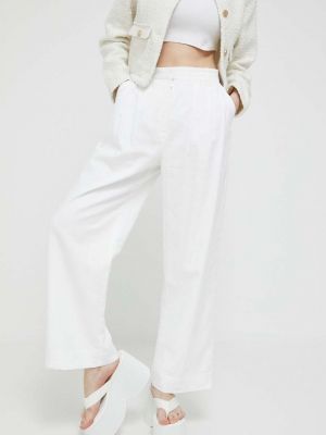 Bílé kalhoty s vysokým pasem Abercrombie & Fitch