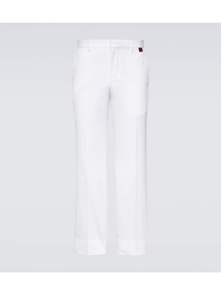 Памучни chino панталони Gucci бяло