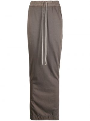 Bavlnená dlhá sukňa Rick Owens Drkshdw hnedá