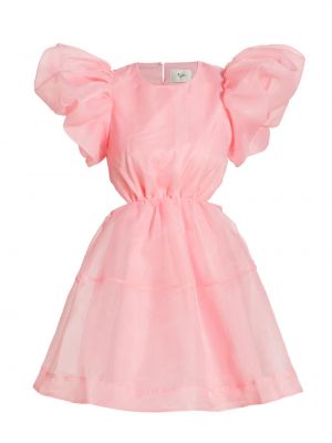 Платье мини с пышными рукавами Aje розовое