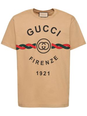 Bavlnené tričko s potlačou Gucci