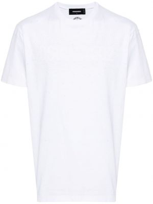 Βαμβακερή μπλούζα Dsquared2 λευκό