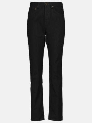 Slim fit skinny fit džínsy s vysokým pásom Saint Laurent čierna