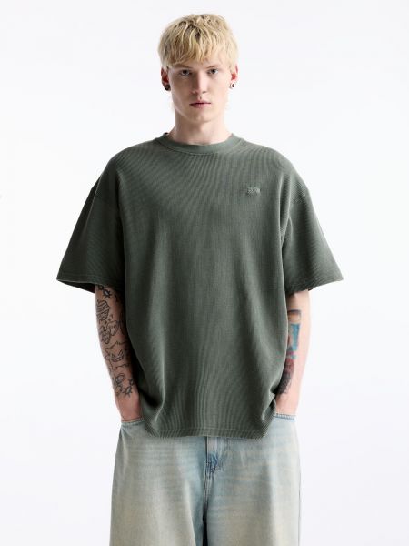 T-shirt manches longues Pull&bear vert