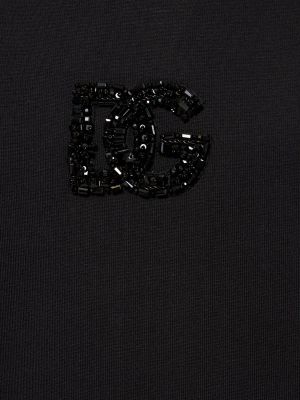 Jersey pamut póló Dolce & Gabbana fekete
