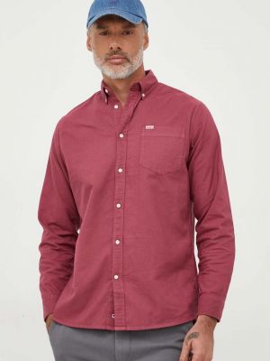 Koszula jeansowa na guziki bawełniana puchowa Pepe Jeans różowa