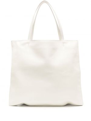 Kožená nákupná taška Maeden biela