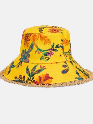 Lniany kapelusz w kwiatki Zimmermann