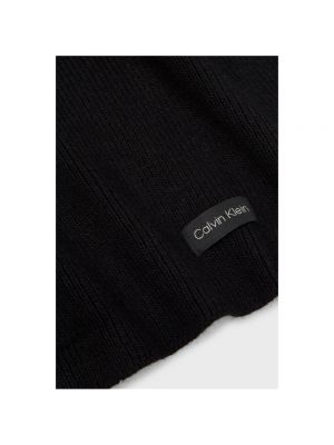 Bufanda con bordado de algodón Calvin Klein negro