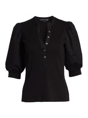 Блузка с пышными рукавами Veronica Beard черная