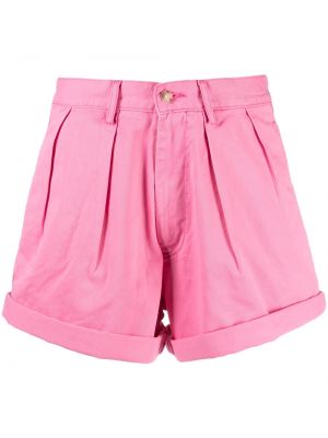 Pantaloni scurți din bumbac plisate Denimist roz