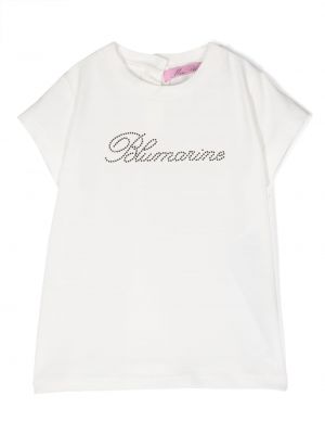 T-shirt con cristalli Miss Blumarine bianco