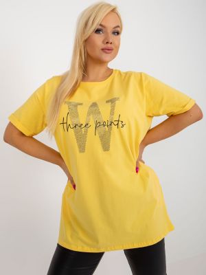 Bluză cu inscripții Fashionhunters galben