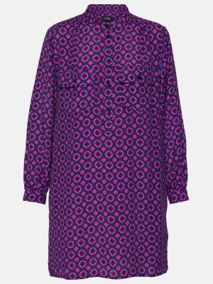 Платье-рубашка с принтом A.p.c. фиолетовое