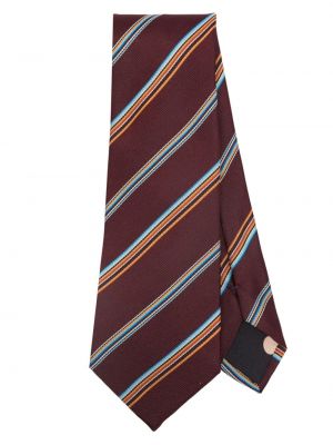 Cravată de mătase cu dungi Paul Smith roșu