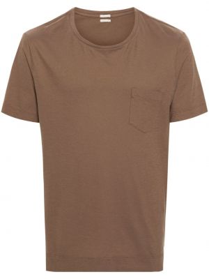 Bavlněné tričko Massimo Alba hnědé
