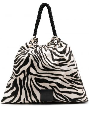 Памучни шопинг чанта с принт с принт зебра Forte_forte