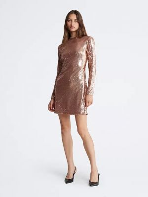 Платье с воротником с пайетками Calvin Klein