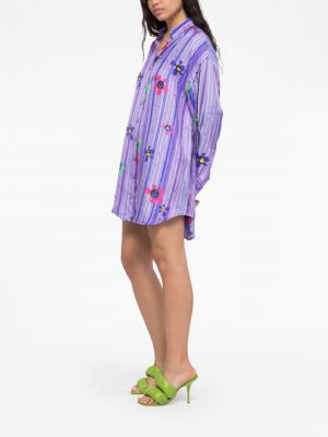 Květinové košilové šaty s potiskem Az Factory fialové