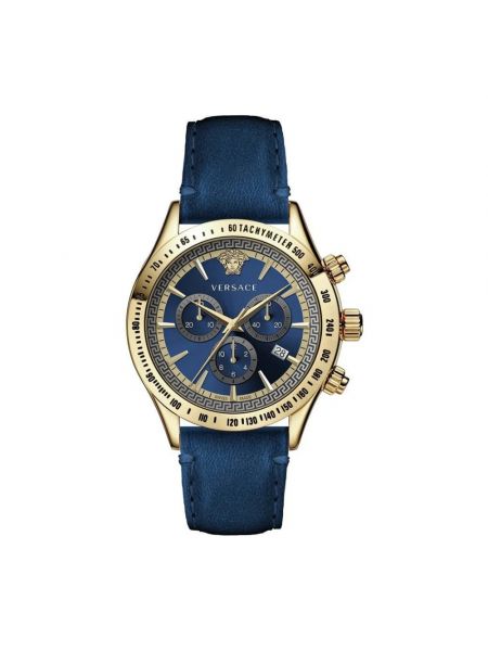 Klassischer leder armbanduhr Versace