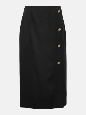 Шерстяная юбка миди Nina Ricci черная