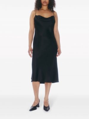Drapované hedvábné šaty Filippa K černé