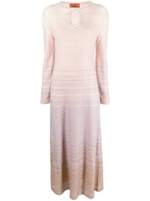 Плетена рокля с пайети Missoni розово