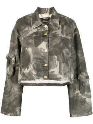 Denim jakna s potiskom z abstraktnimi vzorci Blumarine