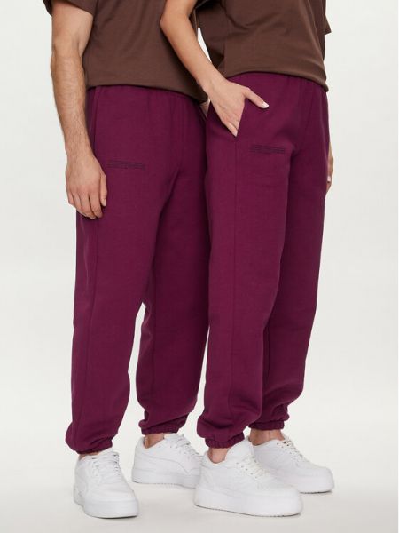 Voľné priliehavé teplákové nohavice Pangaia fialová