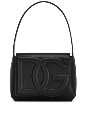 Кожени чанта за ръка Dolce & Gabbana черно