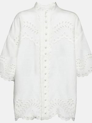 Bluză de in Zimmermann alb
