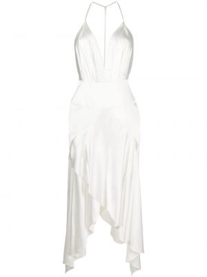 Sukienka midi asymetryczna Alexandre Vauthier biała