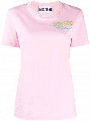 Trykt t-skjorte Moschino rosa