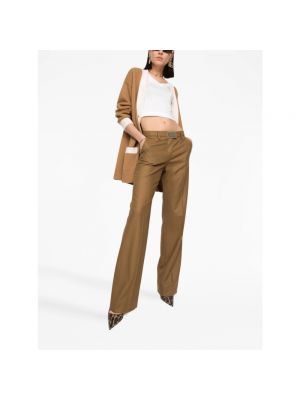 Pantalones rectos de franela Dolce & Gabbana marrón