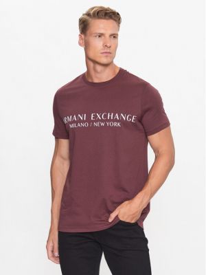 Slim fit tričko Armani Exchange červené
