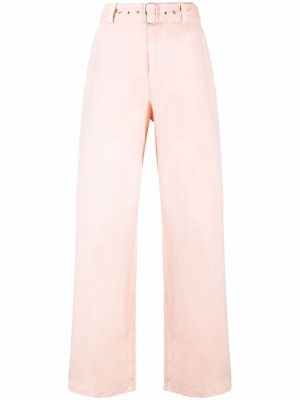 Bavlněné kalhoty Jil Sander růžové