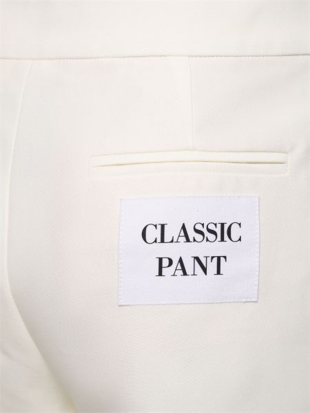 Pantalones rectos de algodón Moschino blanco
