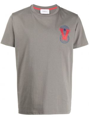 T-shirt mit stickerei Ports V grau