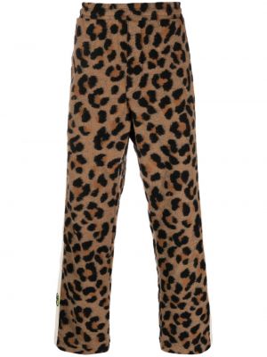 Pruhované teplákové nohavice s potlačou s leopardím vzorom Barrow hnedá
