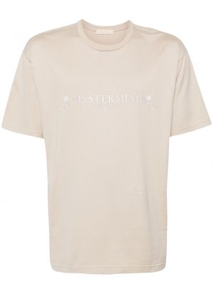 Raštuotas medvilninis marškinėliai Mastermind World smėlinė