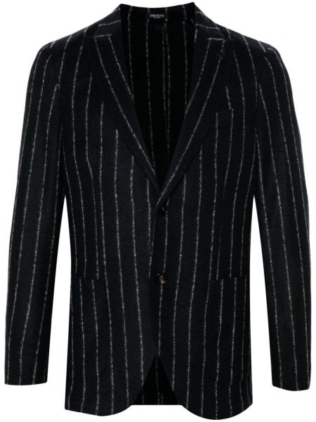 Stribet blazer Breras Milano sort