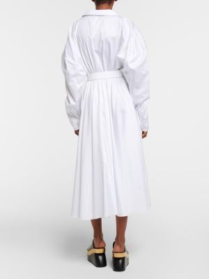 Robe mi-longue en coton Norma Kamali blanc