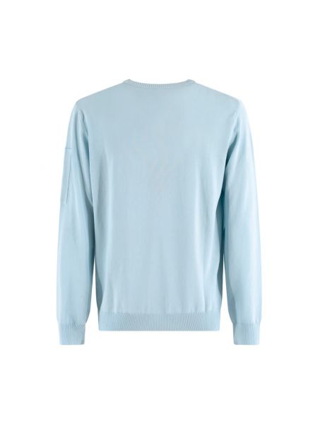 Dzianinowy sweter z krepy C.p. Company niebieski