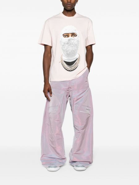 Kokvilnas t-krekls ar apdruku Ih Nom Uh Nit rozā