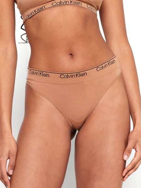 Stringi Calvin Klein Underwear brązowe